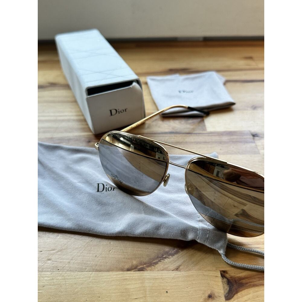 Dior Split Sunglasses Dior Aviator Style Women Gold Top And Bottom RARE FIND
